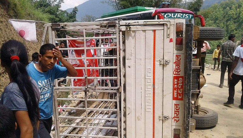 12 injured in  different accidents in Lamjung